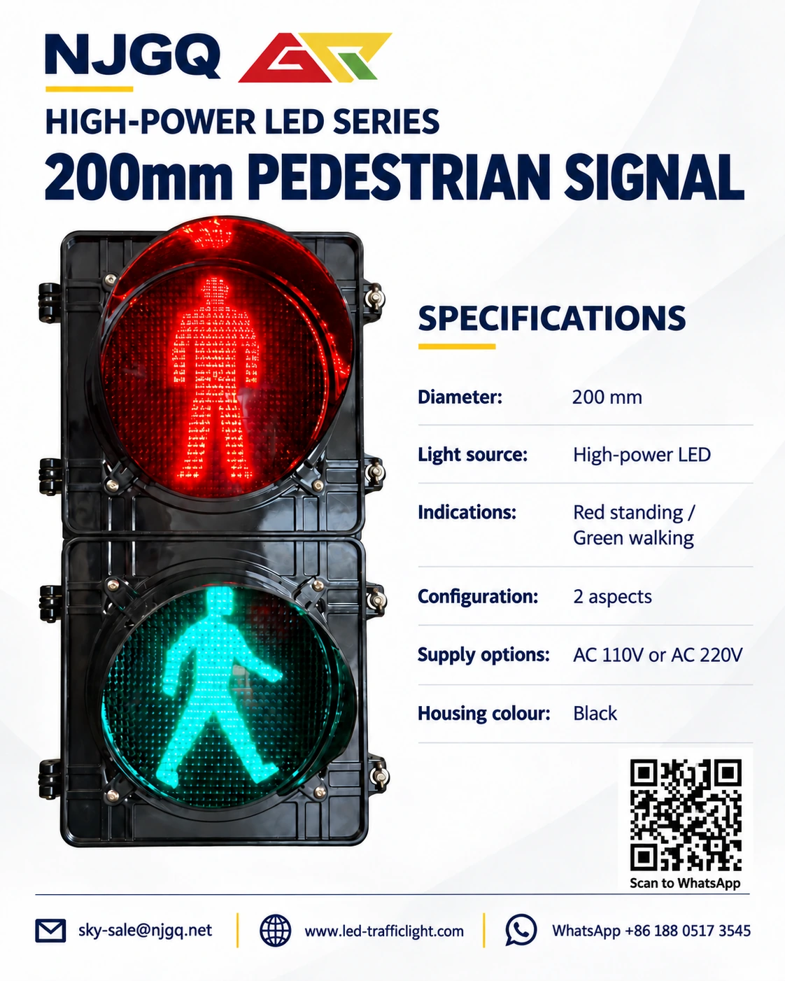 200mm high-power LED pedestrian signal product poster