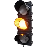 200mm High-Power LED Full Ball Traffic Light — Black Housing - Amber