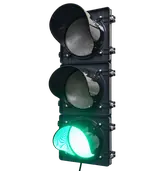 200mm High-Power LED Full Ball Traffic Light — Black Housing - Green