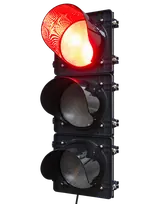 200mm High-Power LED Full Ball Traffic Light — Black Housing - Red