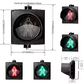 200MM(8 Inch) 1-Aspect Red Green Pedestrian Traffic Light