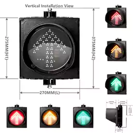 200MM(8 Inch) 1-Aspect Red Green/Red Yellow Green Arrow Led Traffic Light