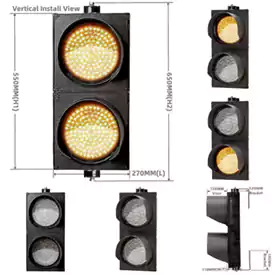 200MM(8 Inch) 2-Aspect Yellow Yellow Traffic Warning Light With Cobweb Lens