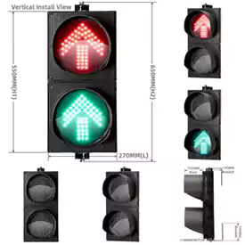 2-Aspect Led Traffic Light With Red Green Arrow
