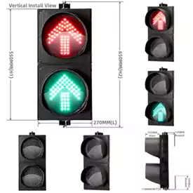 200MM(8 Inch) 2-Aspect Red Green Arrow Traffic Semaphore