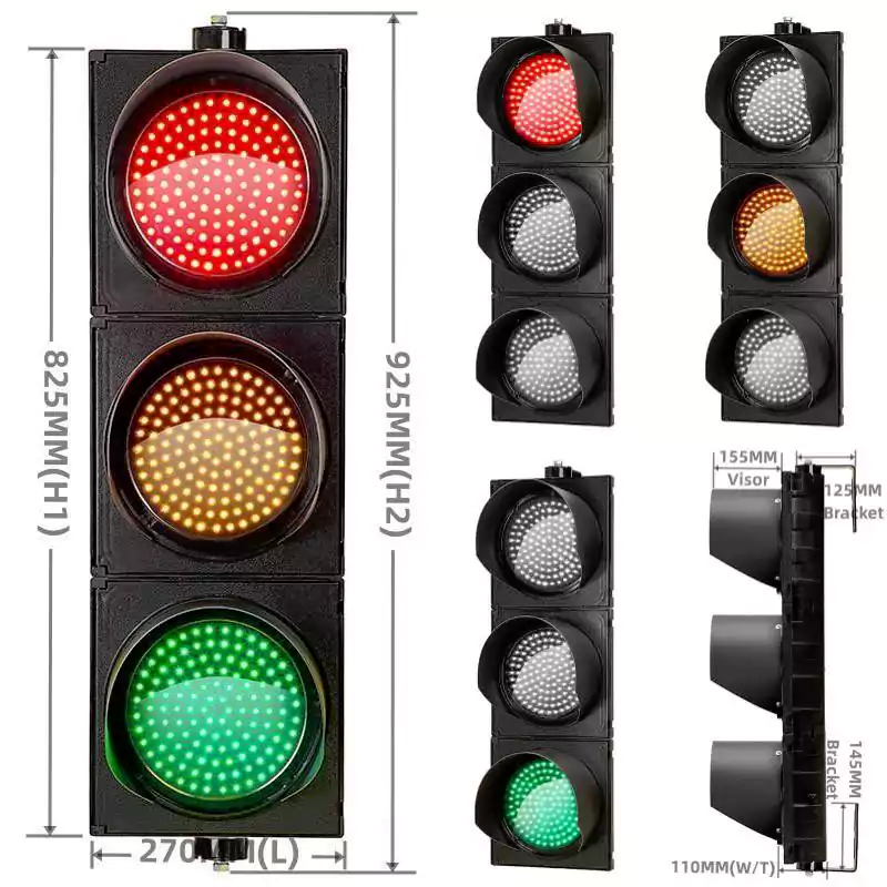 200MM(8 Inch) Led Traffic Light With 3-Aspect Red Yellow Green Ball