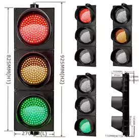 200MM(8 Inch) Led Traffic Light With 3-Aspect Red Yellow Green Ball