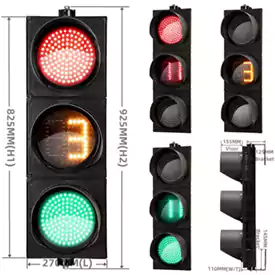 3-Aspect Led Traffic Light Countdown Timer With Red Green Ball