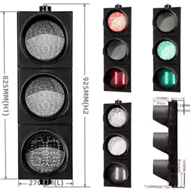 3-Aspect Led Traffic Light Countdown Timer With Red Green Cobweb Lens