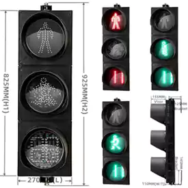 200MM(8 Inch) Led Traffic Light Timer With 3-Aspect Standard Pedestrian