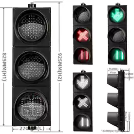 200MM(8 Inch) Led Traffic Light Countdown Timer With 3-Aspect Tunnel And Underpass