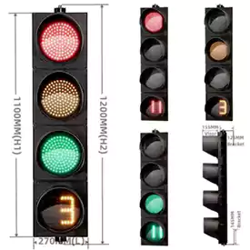 200MM(8 Inch) Led Traffic Light Countdown Timer With 4-Aspect Red Yellow Green Ball