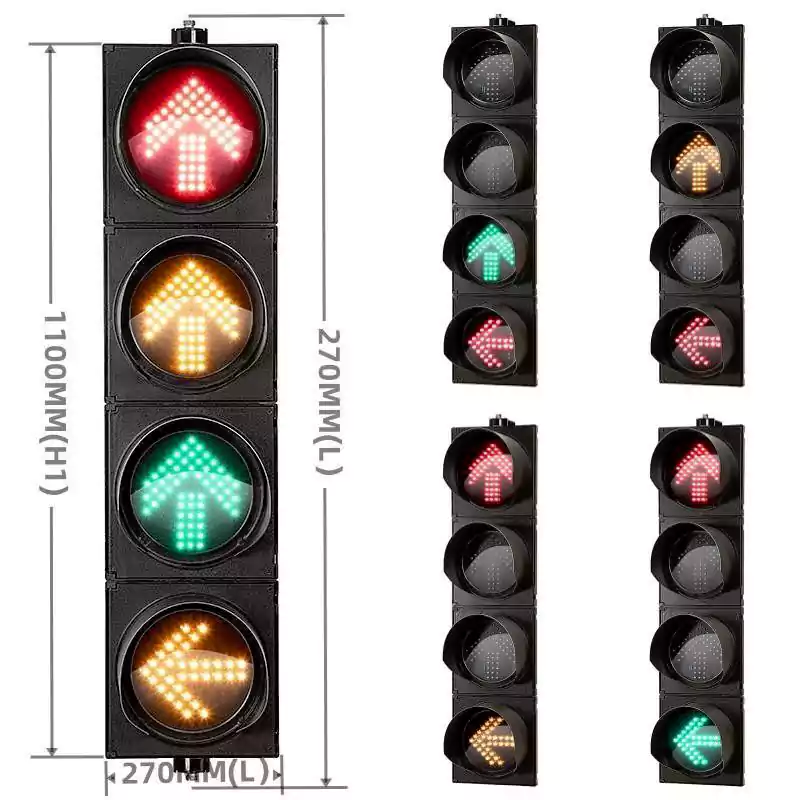 200MM(8 Inch) Traffic Signal Light with 4-Aspect Double 3-Color Arrow