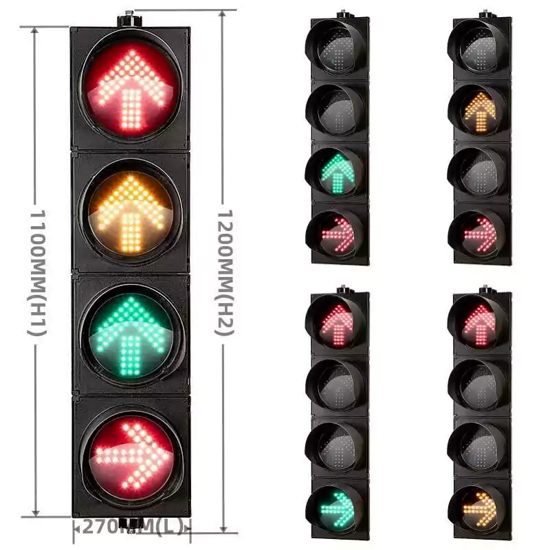 200MM(8 Inch) Led Traffic Light with 4-Aspect Double 3-Color Arrow Traffic Semaphore