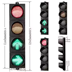 200MM(8 Inch) Led Traffic Light with 4-Aspect Red Yellow Ball And GG Arrow 2-Way