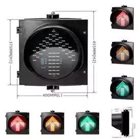 300MM(12 Inch) 1-Aspect Tri-Colore Red Yellow Green Arrow Led Traffic Light