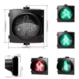 1-Aspect Led Traffic Light With Bi-Color Red Green Pedestrian Signal