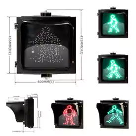 1-Aspect Led Traffic Light With 2-Color Red Green Crosswalk Signal