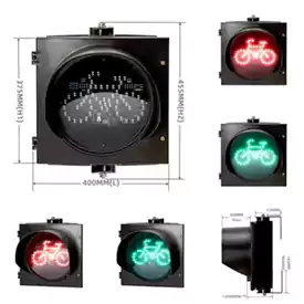 1-Aspect Led Traffic Light With Bi-Color Red Green Bicycle Signal