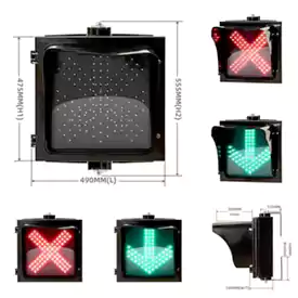 1-Aspect Led Traffic Light With Red Cross Green Arrow Lane Control Signal