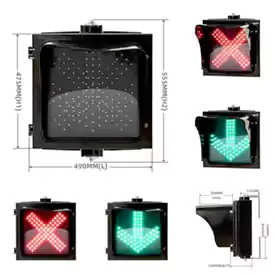 400MM(16 Inch) 1-Aspect 2-In-1 Red Cross Green Arrow Lane Control Signal