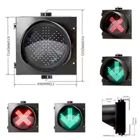 400MM(16 Inch) 1-Aspect Red Cross Green Arrow Lane Control Light