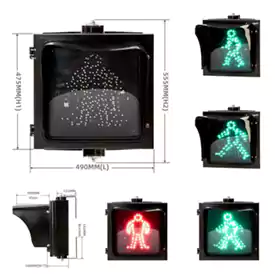 400MM(16 Inch) 2-Color Red Green Pedestrian Crossing Light
