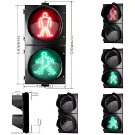 2-Aspect Led Traffic Light With Red Green Pedestrian Signal