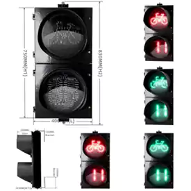 2-Aspect Led Traffic Light With Red Green Bicycle Signal Countdown Timer