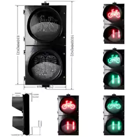 2-Aspect Led Traffic Light With Red Green Bicycle Signal Countdown Timer