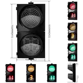 2-Aspect Led Traffic Light With 3-In-1 Ball Traffic Signal Light Countdown Timer