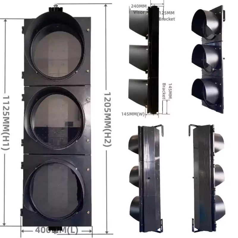 300MM(12 Inch) 3-Section PC Plastic Led Traffic Light Body