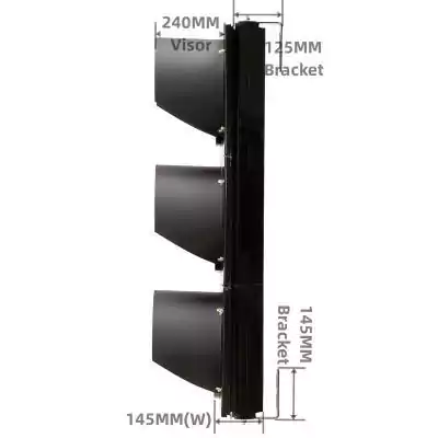 3 Aspects/Sections Traffic Light Body With PC Plastic,  as 16 Inch(400MM)*3/403