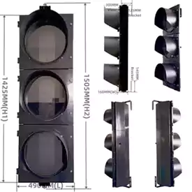 400MM(16 Inch) 3-Section PC Plastic Traffic Light Body Manufacturer