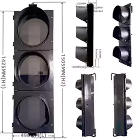 3-Section Traffic Light Body With PC Plastic