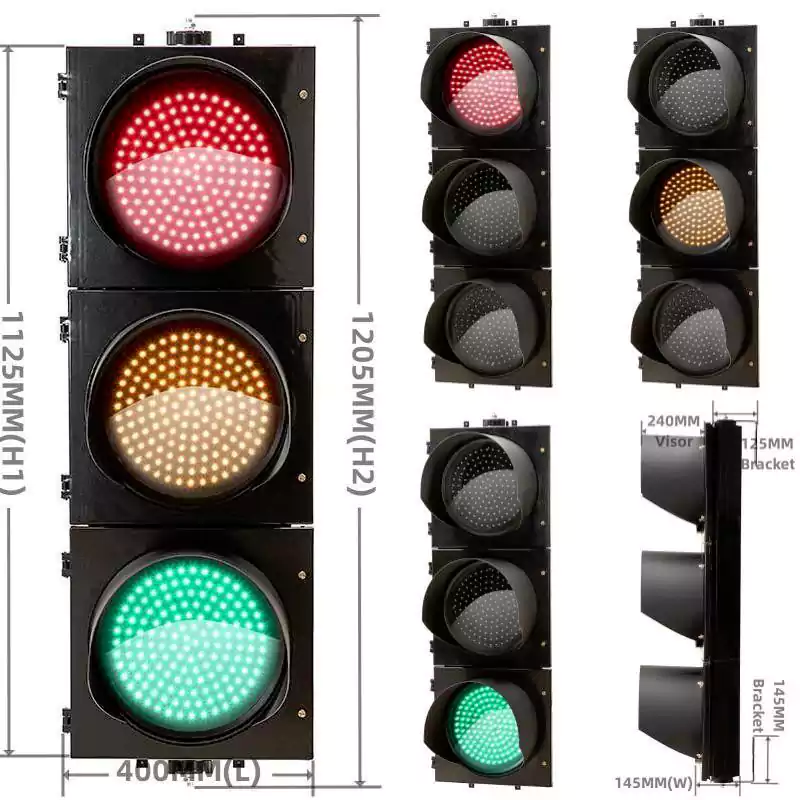 300MM(12 Inch) 3-Aspect Red Yellow Green Smart Led Traffic Light