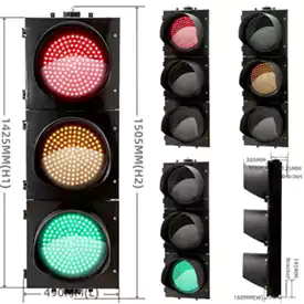 400MM(16 Inch) 3-Aspect Red Yellow Green Intelligent Led Traffic Light