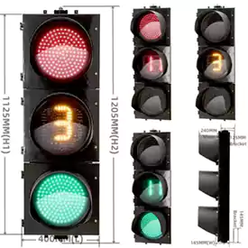 3-Aspect Led Traffic Light With Red Green Ball Countdown Timer