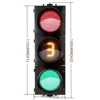 3 Aspects/Sections Led Traffic Light With Red Green Ball Countdown Timer,  as 12 Inch(300MM)*3/303