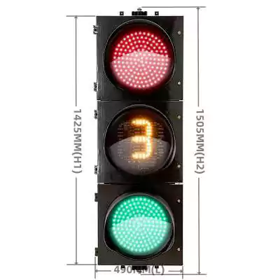 3 Aspects/Sections Led Traffic Light With Red Green Intelligent Traffic Light Timer,  as 16 Inch(400MM)*3/403