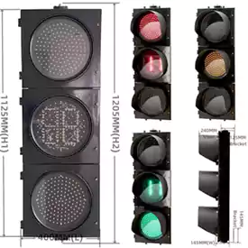 300MM(12 Inch) 3-Aspect Red Yellow Green Ball Led Traffic Light Countdown Timer