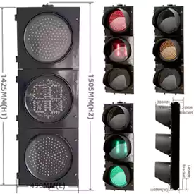 400MM(16 Inch) 3-Aspect Red Yellow Green Intelligent Traffic Light Timer