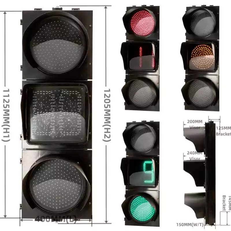 300MM(12 Inch) LED Traffic Light With Countdown Timer