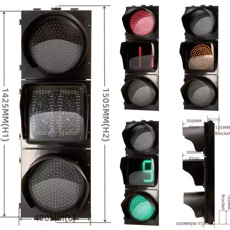 400MM(16 Inch) LED Traffic Light With Countdown Timer