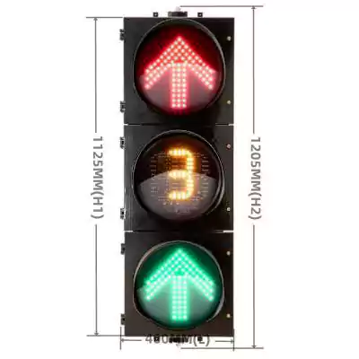 3 Aspects/Sections Led Traffic Light With Countdown Timer Arrow Signal,  as 12 Inch(300MM)*3/303