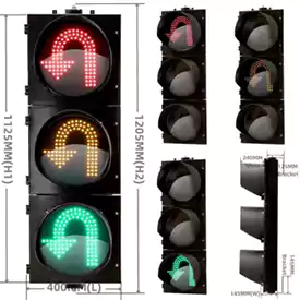 300MM(12 Inch) 3-Aspect Red Yellow Green U-Turn Sign Led Traffic Light