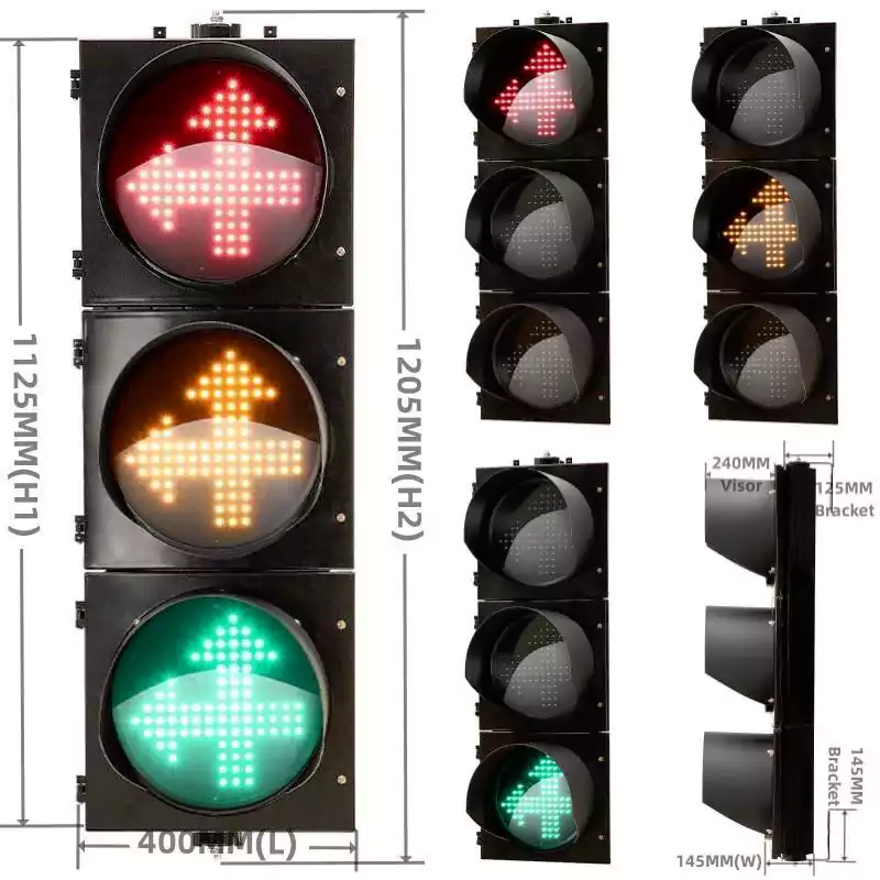 300MM(12 Inch) 3-Aspect Two-Way Sign Traffic Signal Light