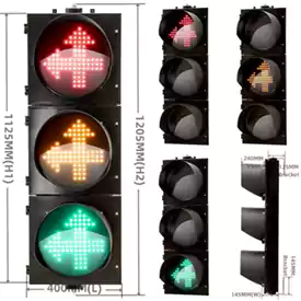 300MM(12 Inch) 3-Aspect Two-Way Sign Traffic Signal Light