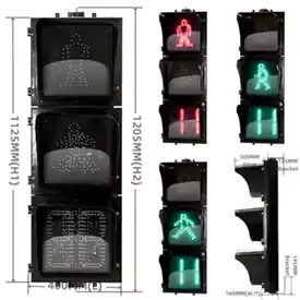 3-Aspect Led Traffic Light With Square Pedestrian Signal Timer