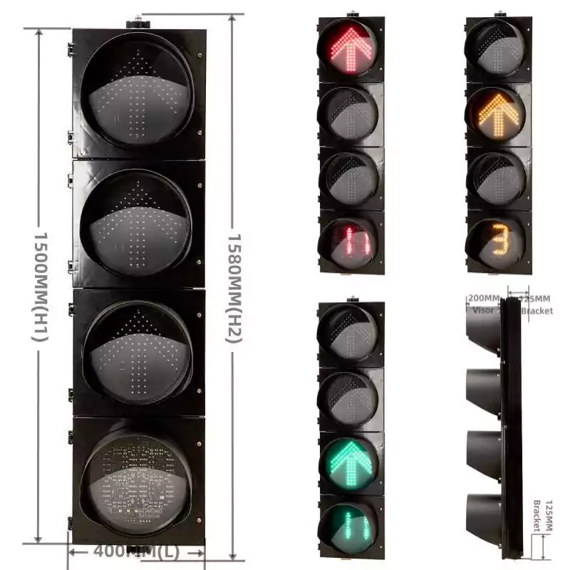 12-Inch(300MM) Arrow LED Traffic Signal Light With Countdown Timer